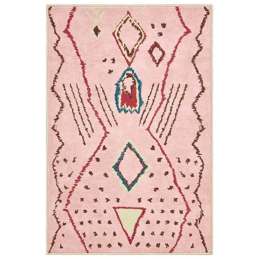 Boho Doodle Geometric Tribal Area Rug - Jinchan Home