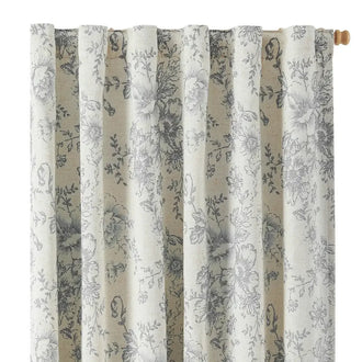 Linen Blend Floral Blackout Curtains - Jinchan Home