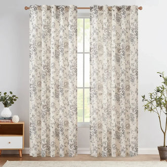 
                    
                      Peony Print Linen Blend 3-in-1 Curtains - Jinchan Home
                    
                  