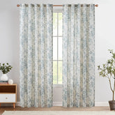 Peony Print Linen Blend 3-in-1 Curtains - Jinchan Home