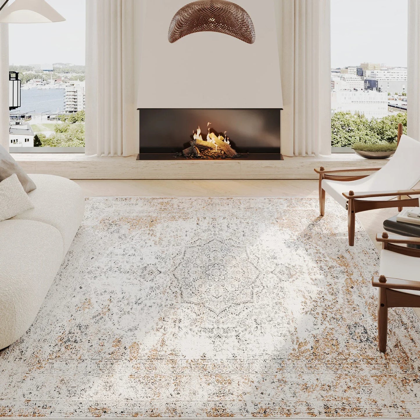 Hazy Medallion Rug - Jinchan Home