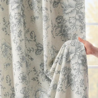 
                    
                      Linen Blend Floral Blackout Curtains - Jinchan Home
                    
                  