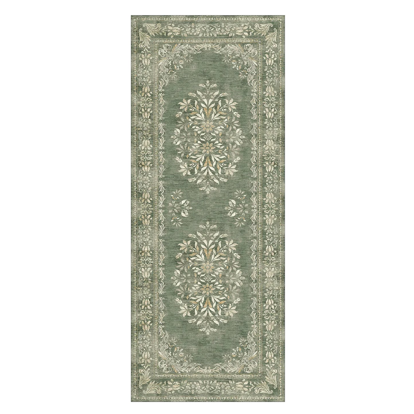 Soft Vintage Acanthus Floral Scrollwork Rug - Jinchan Home