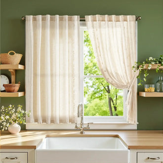 
                    
                      Rod Pocket Vintage Ditsy Floral & Vine Kitchen Curtains - Jinchan Home
                    
                  