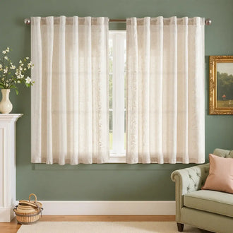 
                    
                      Rod Pocket Vintage Ditsy Floral & Vine Kitchen Curtains - Jinchan Home
                    
                  