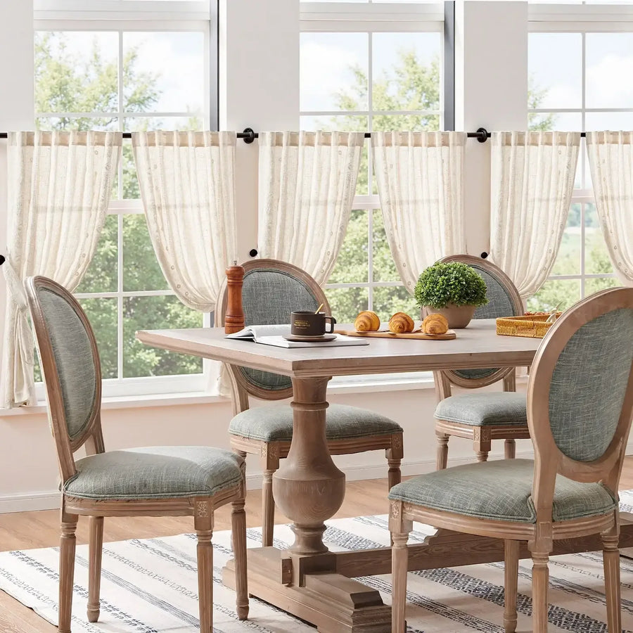 Rod Pocket Vintage Ditsy Floral & Vine Kitchen Curtains - Jinchan Home