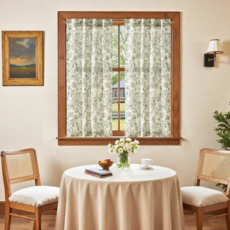 
                    
                      Vintage Symmetrical Vine & Floral Pattern Kitchen Curtains - Jinchan Home
                    
                  