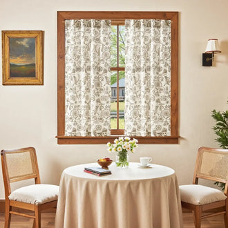 
                    
                      Vintage Symmetrical Vine & Floral Pattern Kitchen Curtains - Jinchan Home
                    
                  
