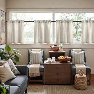 
                    
                      Colorful Striped Linen Wood Ear Edge Kitchen Curtains - Jinchan Home
                    
                  