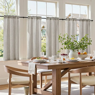 
                    
                      Colorful Striped Linen Wood Ear Edge Kitchen Curtains - Jinchan Home
                    
                  