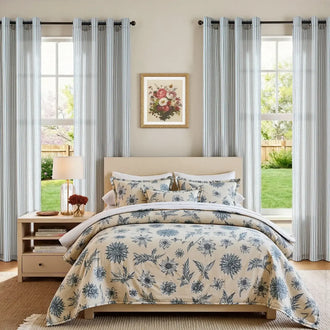 
                    
                      Fine-Striped Linen Blend Grommet Curtains - Jinchan Home
                    
                  