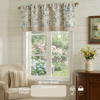
                    
                      Vintage Rose Print Linen-Blend Rod Pocket Valance - Jinchan Home
                    
                  