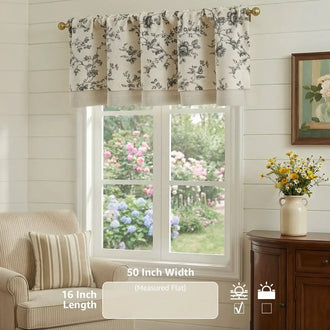 
                    
                      Vintage Rose Print Linen-Blend Rod Pocket Valance - Jinchan Home
                    
                  
