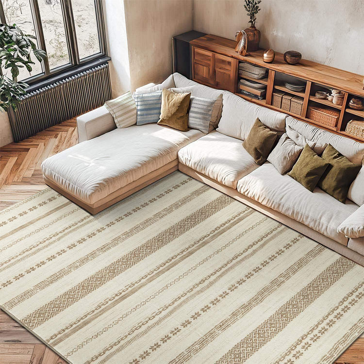 Boho Multi-Striped Geometric Area Rug - Jinchan Home