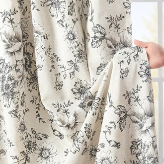 
                    
                      Linen Blend Floral Blackout Curtains - Jinchan Home
                    
                  