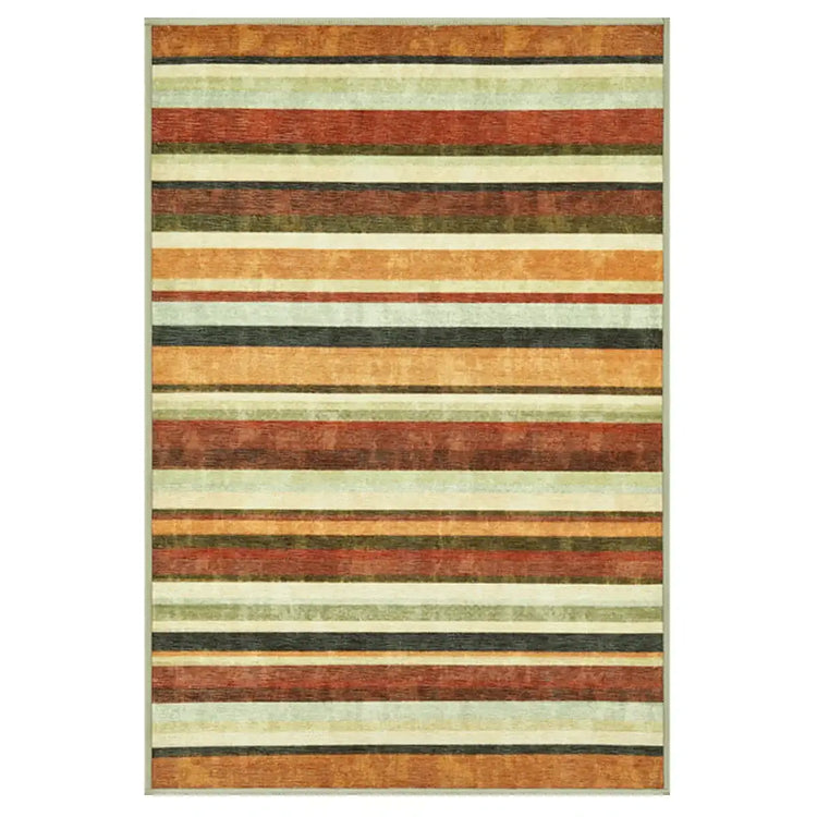 Vintage Warm-Tone Striped Indoor Rug Doormat - Jinchan Home
