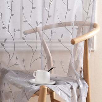 
                    
                      Leaf Embroidered Sheer Curtains - Jinchan Home
                    
                  