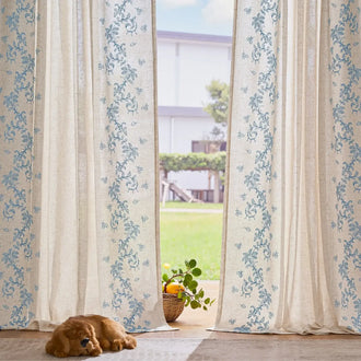 
                    
                      Embroidered Vine Linen Blend Curtains - Jinchan Home
                    
                  