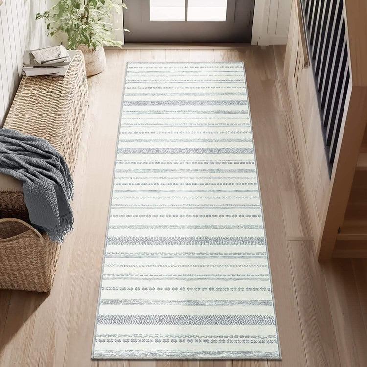 Boho Multi-Striped Geometric Area Rug - Jinchan Home