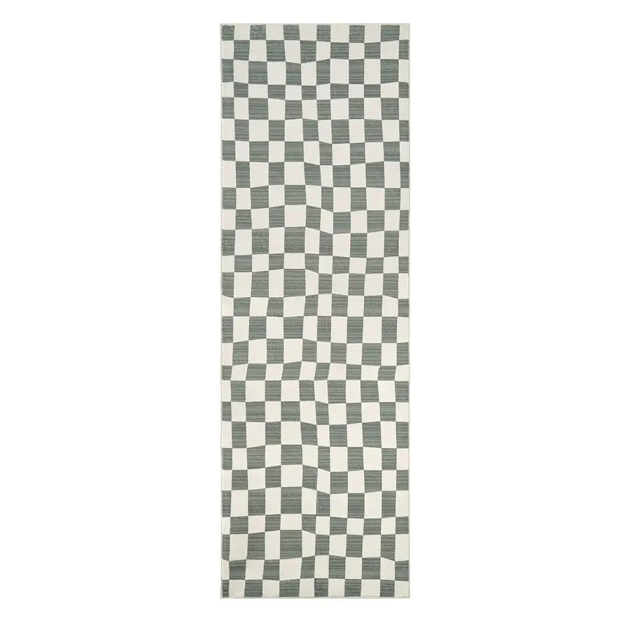 Modern Checkered Geometric Area Rug - Jinchan Home