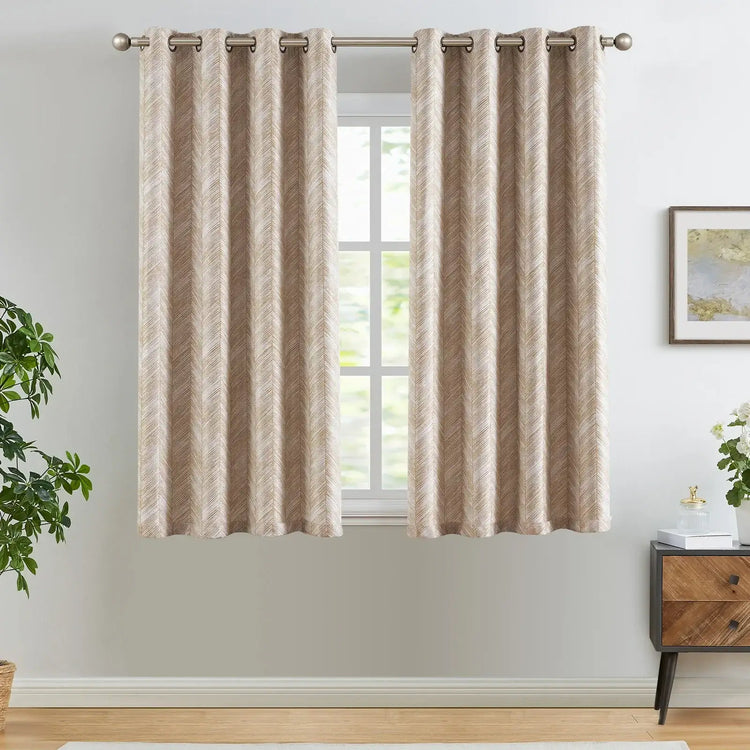 Herringbone Textured Curtains - Jinchan Home