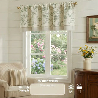 
                    
                      Vintage Rose Print Linen-Blend Rod Pocket Valance - Jinchan Home
                    
                  