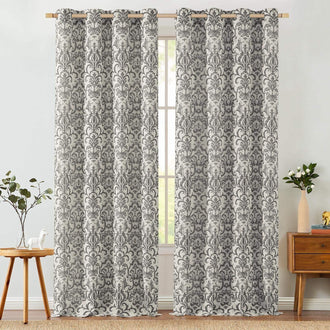 
                    
                      Baroque Damask Linen-Blend Grommet Curtains - Jinchan Home
                    
                  