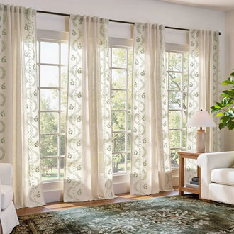 
                    
                      Embroidered Vine Floral Linen Curtains - Jinchan Home
                    
                  
