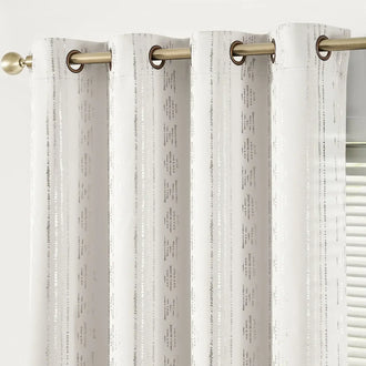 
                    
                      Light-Toned Boho Vertical-Stripe Geometric Grommet Curtains - Jinchan Home
                    
                  