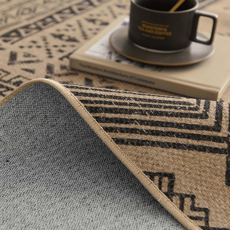Jinchan Faux Jute Geometric Area Rug - Jinchan Home