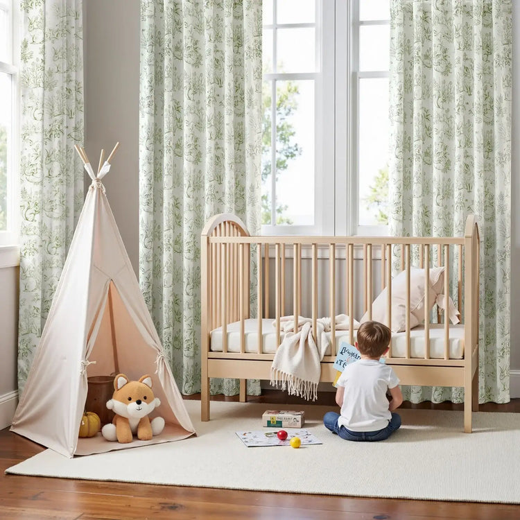 Woodland Animal Print Blackout Curtains - Jinchan Home