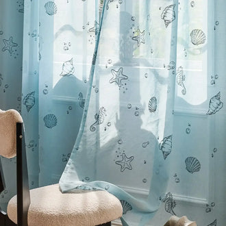 
                    
                      Nautical Sheer Seahorse and Shell Curtains - Jinchan Home
                    
                  