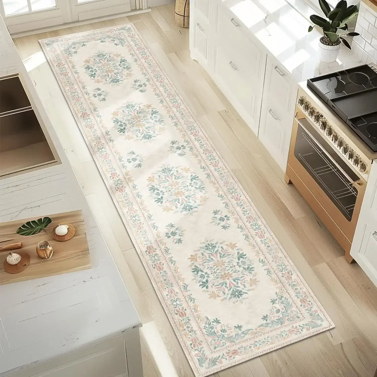 Soft Vintage Acanthus Floral Scrollwork Rug - Jinchan Home