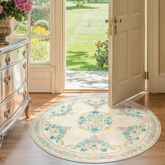 
                    
                      Soft Vintage Acanthus Floral Scrollwork Rug - Jinchan Home
                    
                  