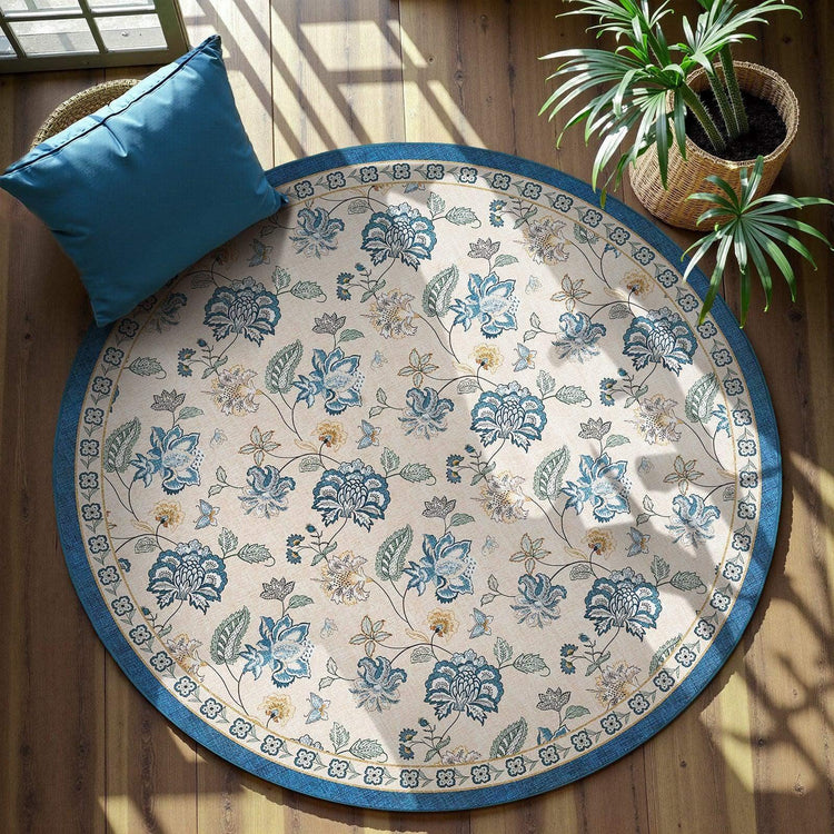 Vintage Floral Butterfly Botanical Area Rug - Jinchan Home
