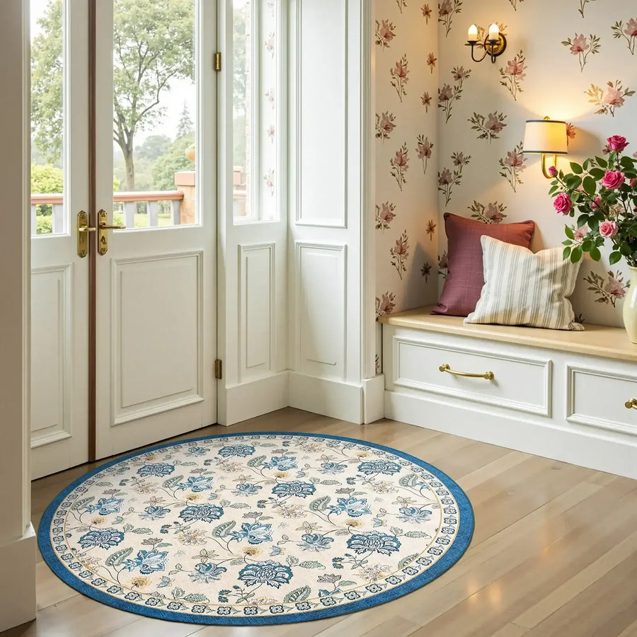 Vintage Floral Butterfly Botanical Area Rug - Jinchan Home