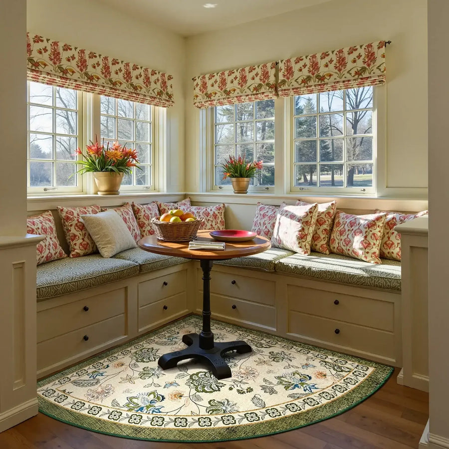 Vintage Floral Butterfly Botanical Area Rug - Jinchan Home