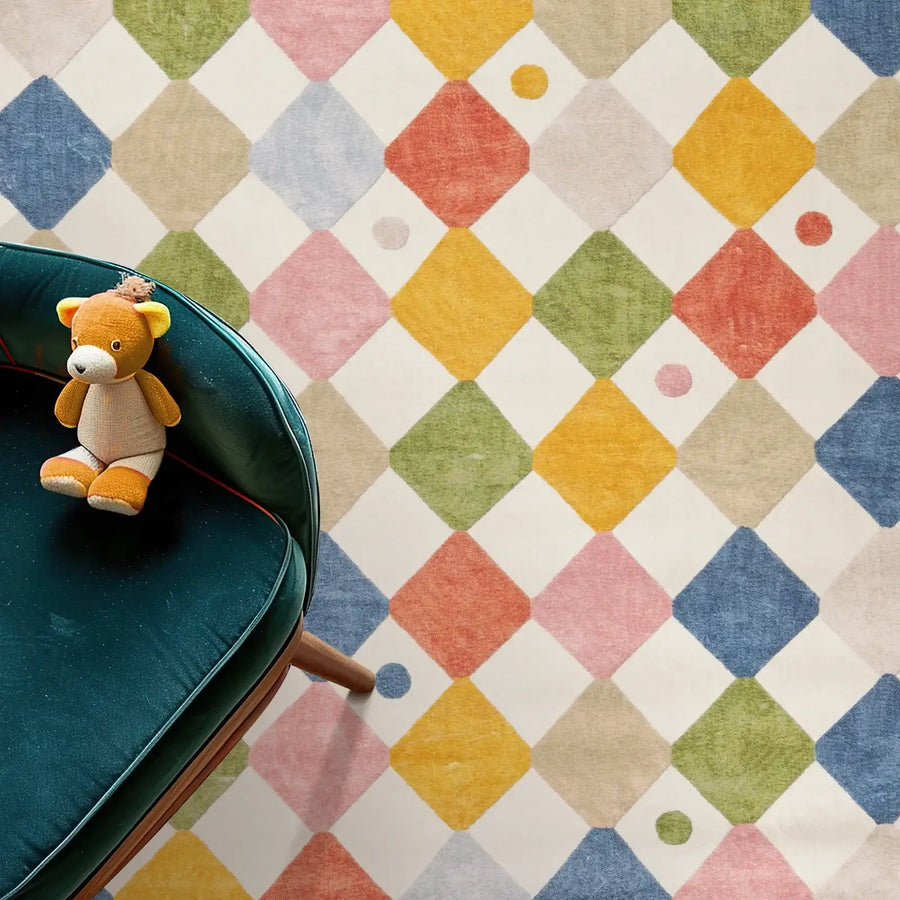 Candy Bean Diamond Rug - Jinchan Home