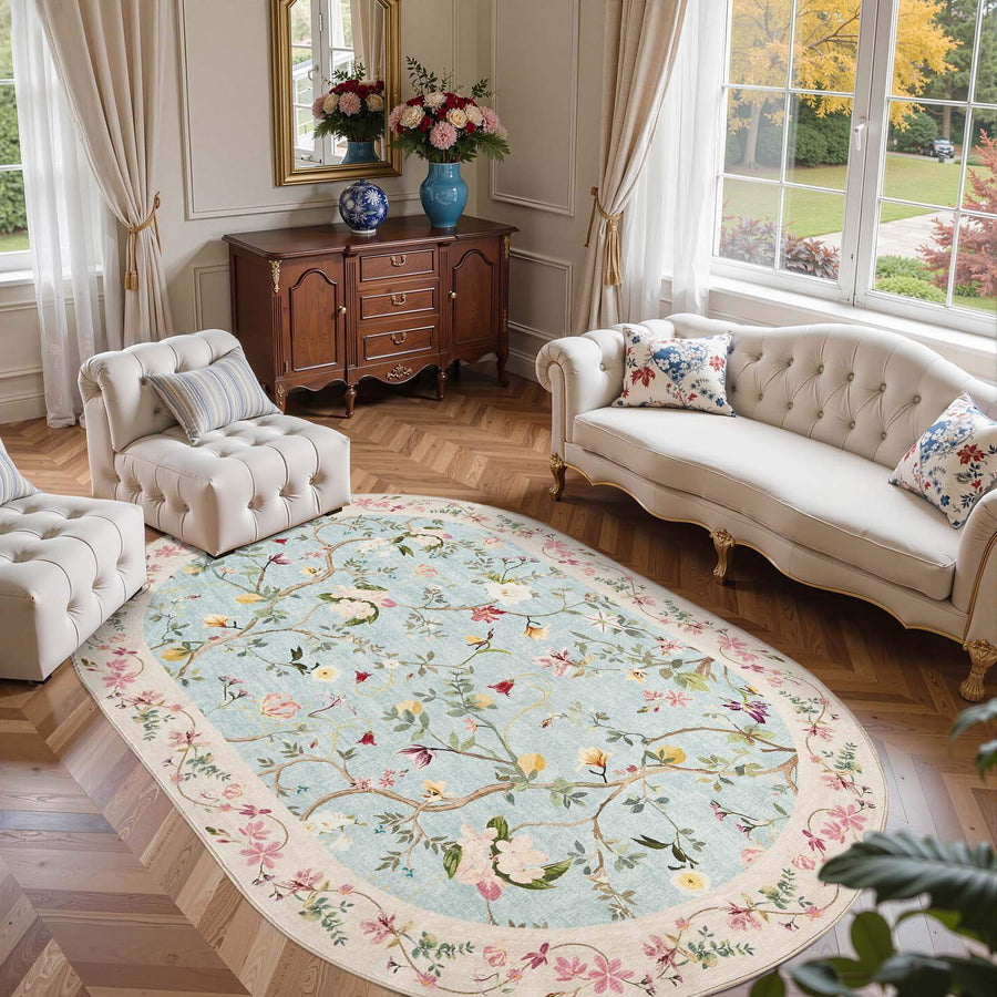 Floral Vine Rug - Jinchan Home