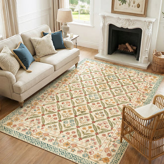 
                    
                      Vintage Floral Polypropylene Area Rug - Jinchan Home
                    
                  