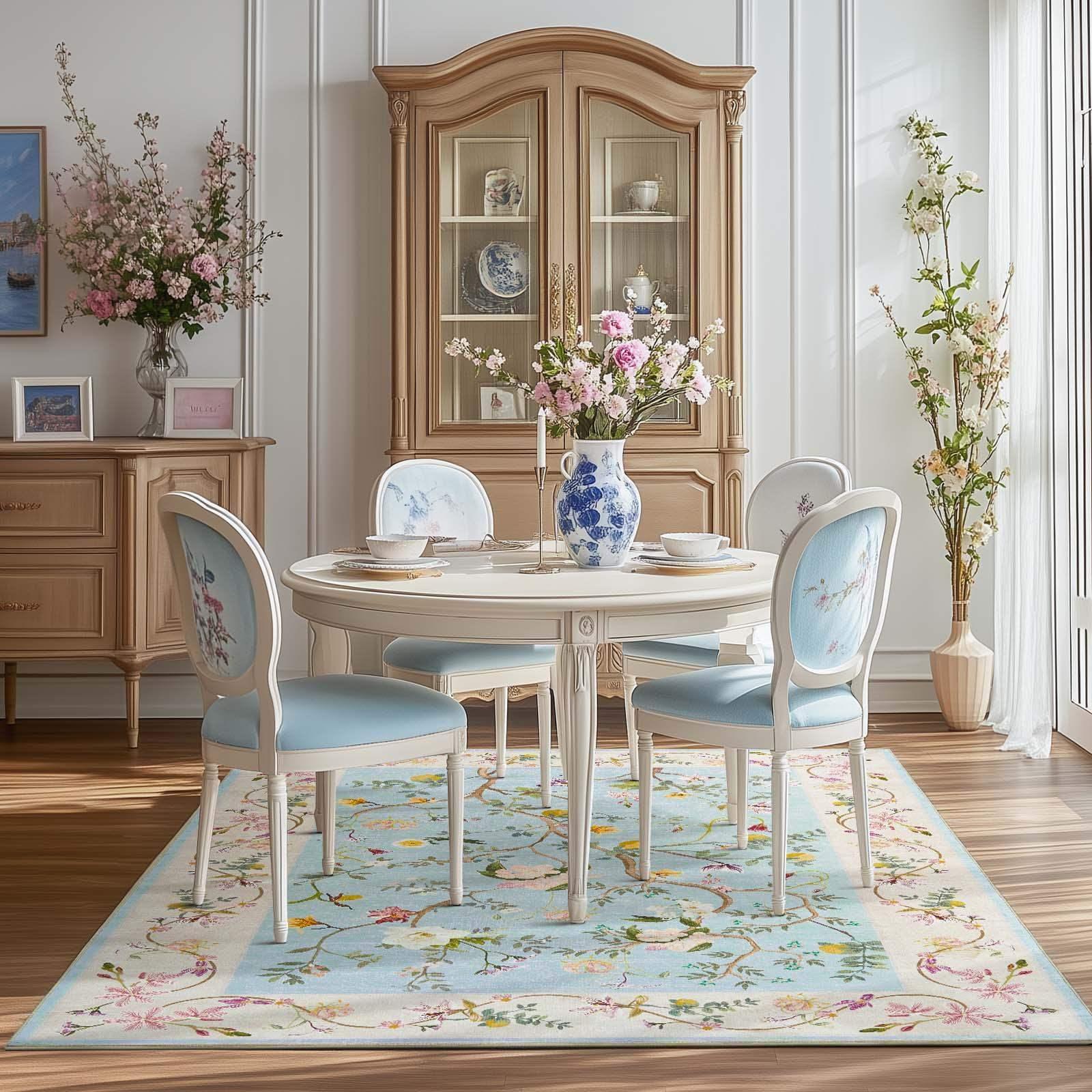 Floral Vine Rug - Botanical Garden Area Rug | Jinchan Home