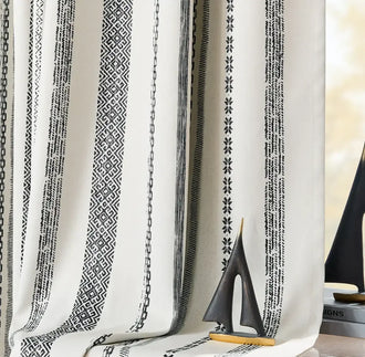 
                    
                      Boho Geometric Jacquard Curtains - Jinchan Home
                    
                  