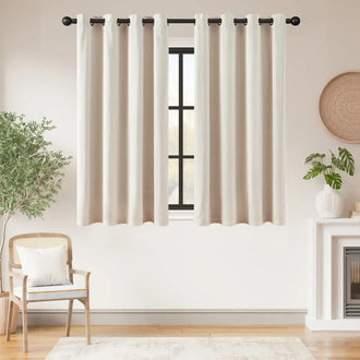 
                    
                      Linen-Blend Solid Grommet Curtains - Jinchan Home
                    
                  