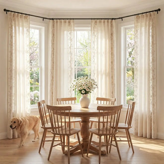 
                    
                      Embroidered Vine Linen Blend Curtains - Jinchan Home
                    
                  