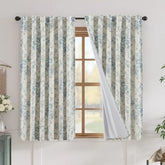 Linen Blend Floral Blackout Curtains - Jinchan Home