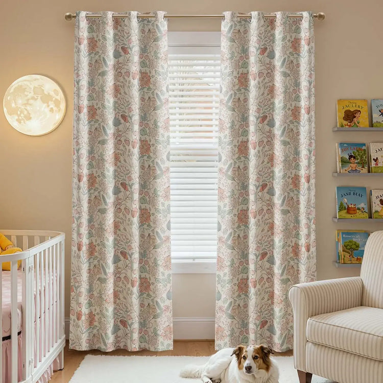 Botanical Sketch Floral Curtains - Jinchan Home