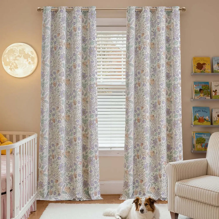 Botanical Sketch Floral Curtains - Jinchan Home