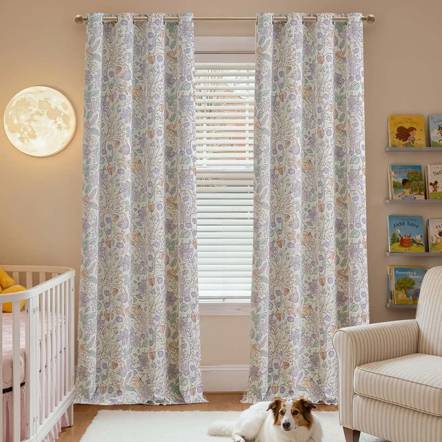 Botanical Sketch Floral Curtains - Jinchan Home