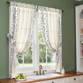
                    
                      Rod Pocket Vintage Ditsy Floral & Vine Kitchen Curtains - Jinchan Home
                    
                  