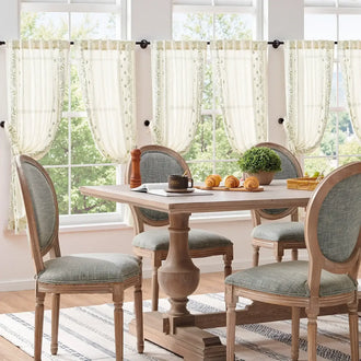 
                    
                      Rod Pocket Vintage Ditsy Floral & Vine Kitchen Curtains - Jinchan Home
                    
                  